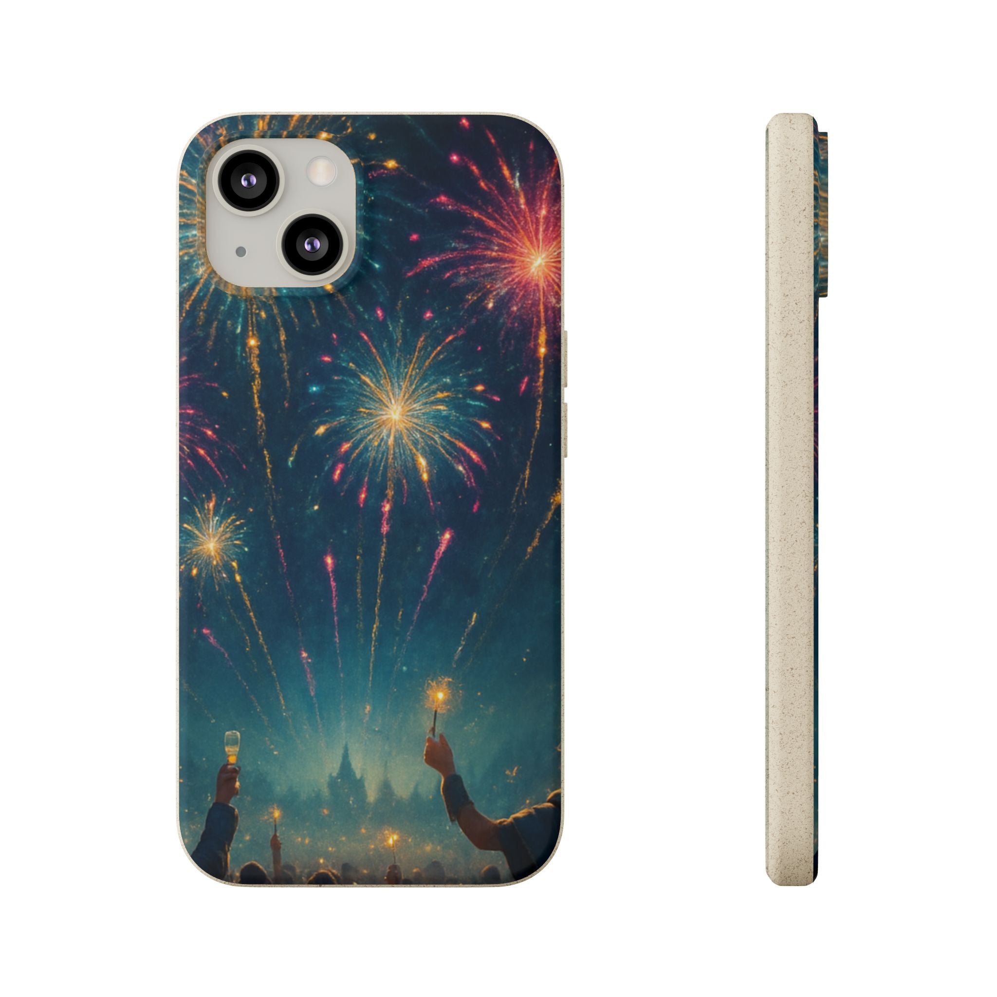 Biodegradable Phone Case — Festive Fireworks Celebration Design For Supported Phones