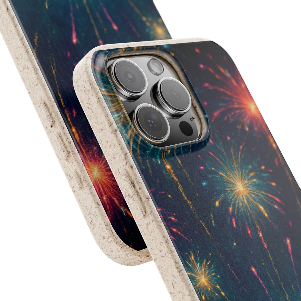 Biodegradable Phone Case — Festive Fireworks Celebration Design For Supported Phones