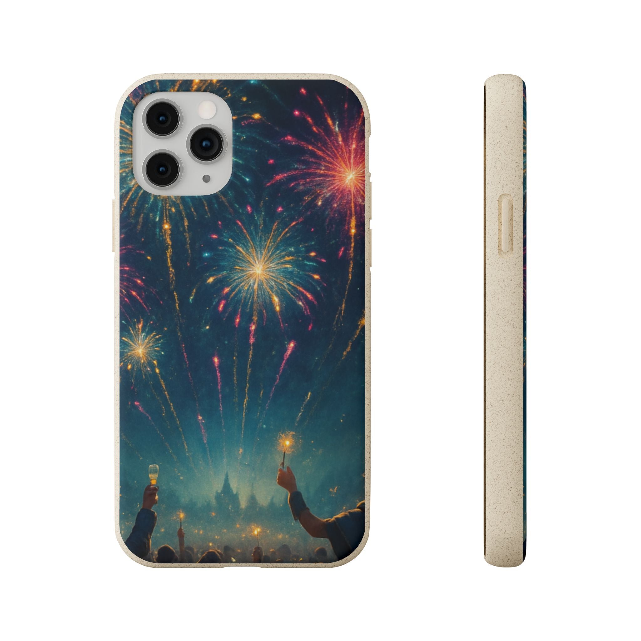 Biodegradable Phone Case — Festive Fireworks Celebration Design For Supported Phones