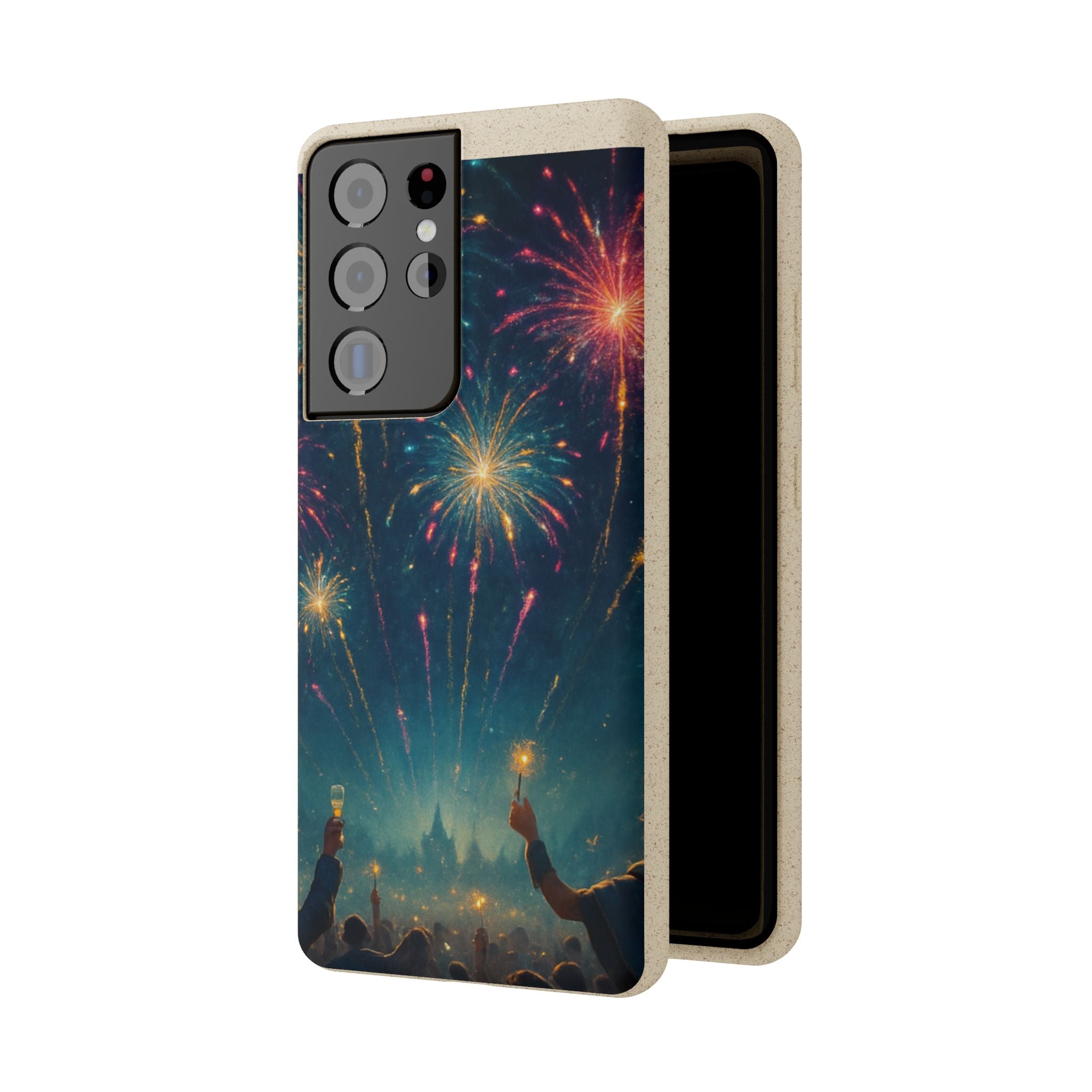Biodegradable Phone Case — Festive Fireworks Celebration Design For Supported Phones