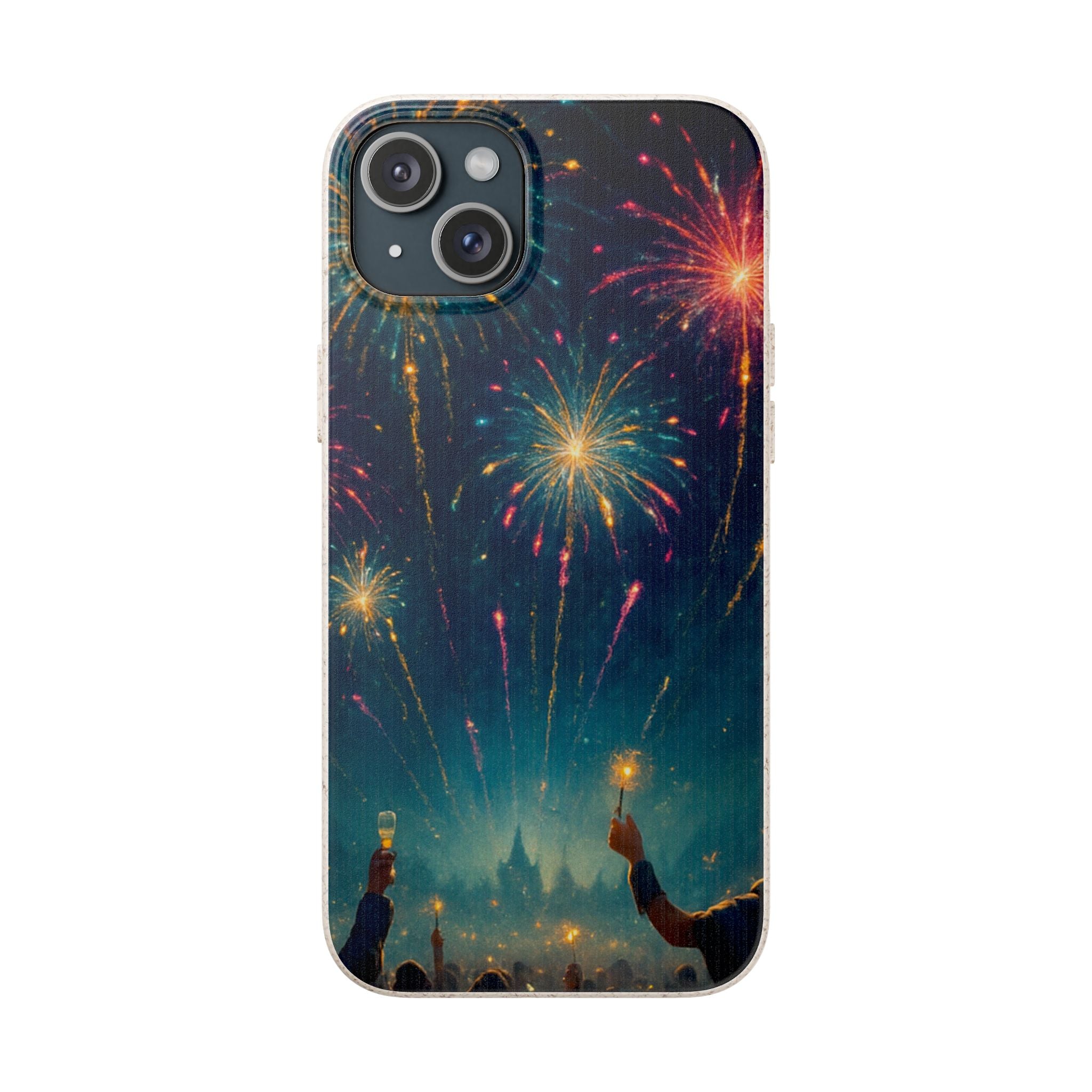 Biodegradable Phone Case — Festive Fireworks Celebration Design For Supported Phones