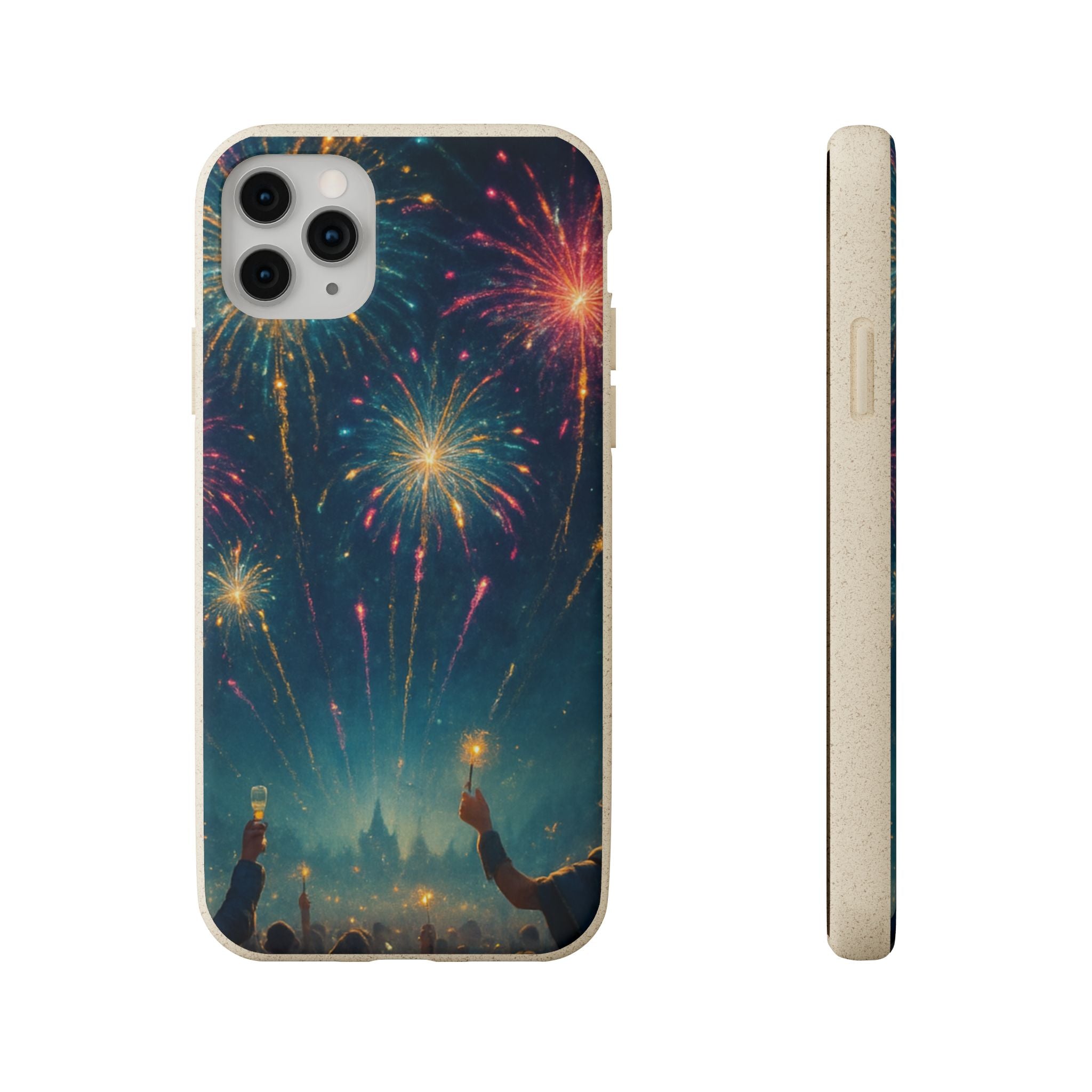 Biodegradable Phone Case — Festive Fireworks Celebration Design For Supported Phones