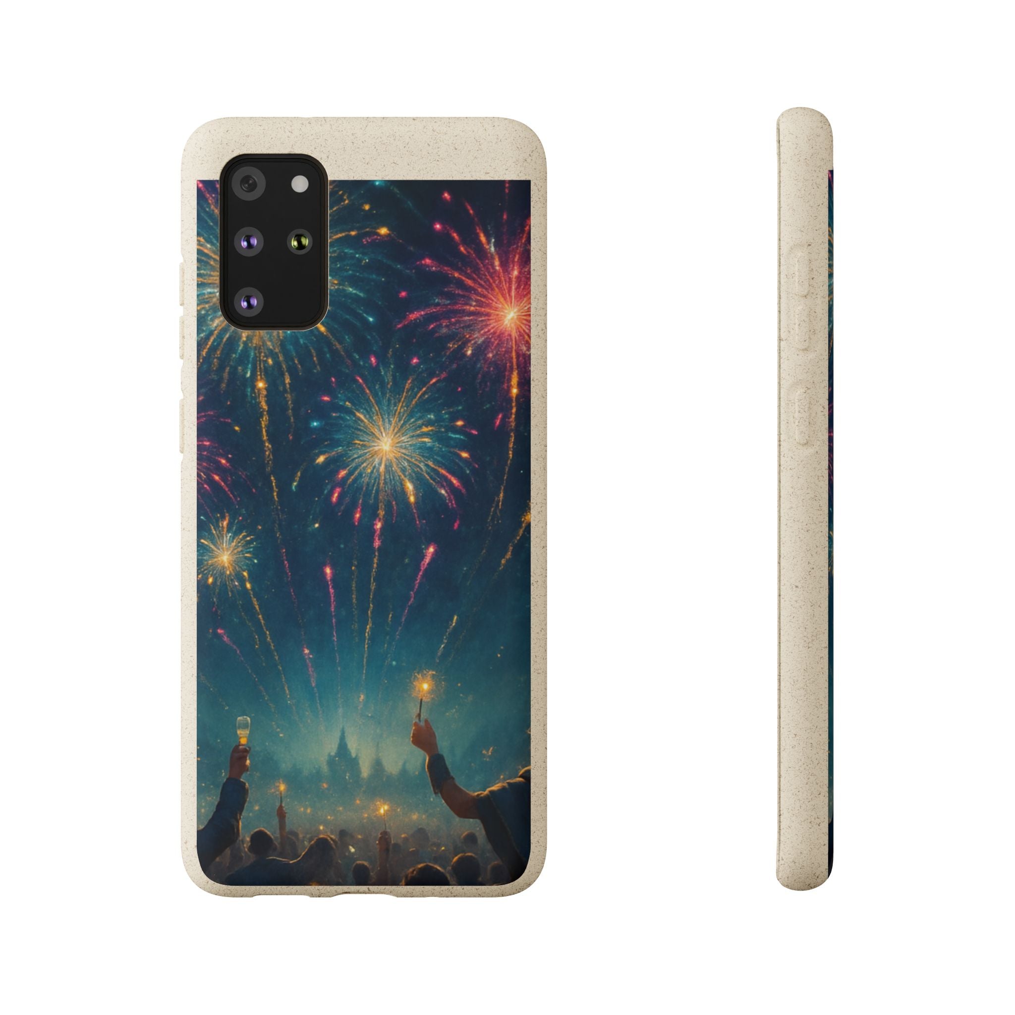 Biodegradable Phone Case — Festive Fireworks Celebration Design For Supported Phones