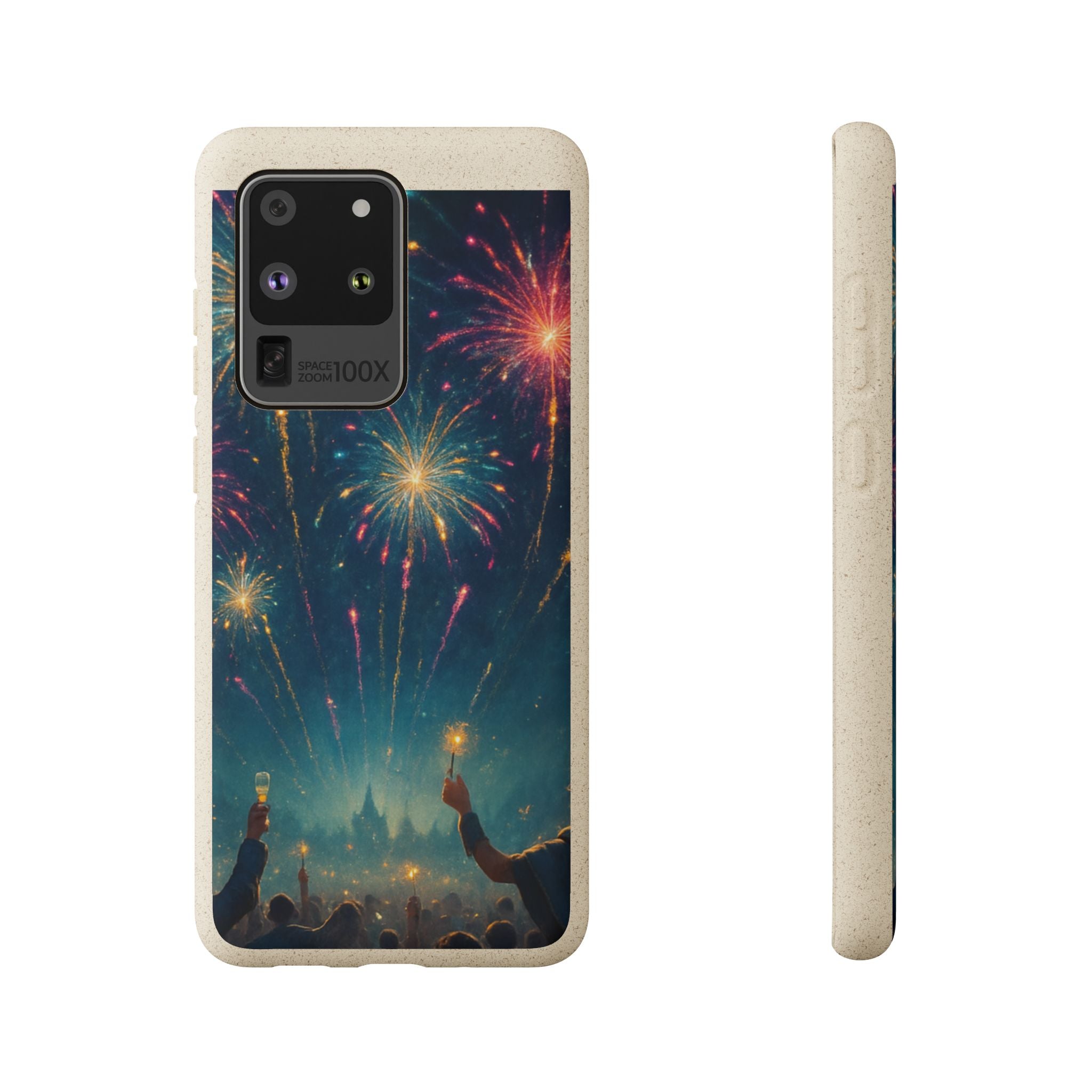 Biodegradable Phone Case — Festive Fireworks Celebration Design For Supported Phones