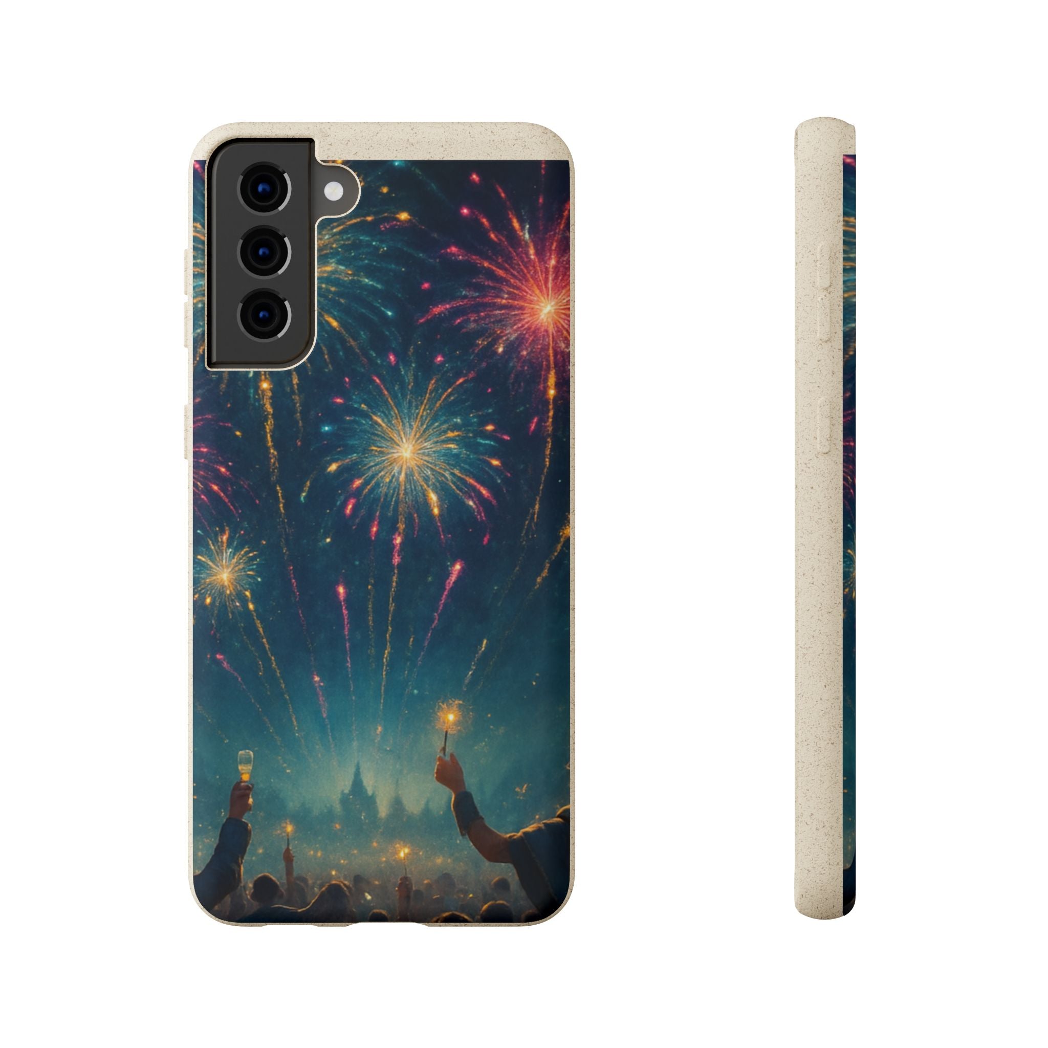 Biodegradable Phone Case — Festive Fireworks Celebration Design For Supported Phones