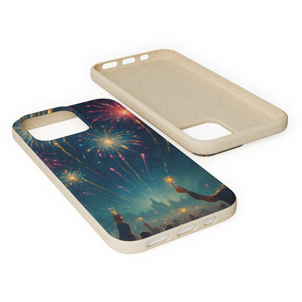 Biodegradable Phone Case — Festive Fireworks Celebration Design For Supported Phones