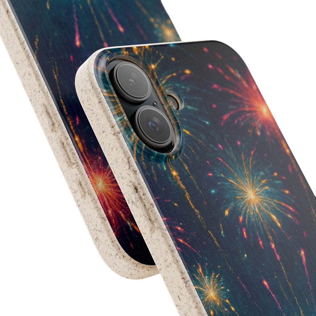 Biodegradable Phone Case — Festive Fireworks Celebration Design For Supported Phones