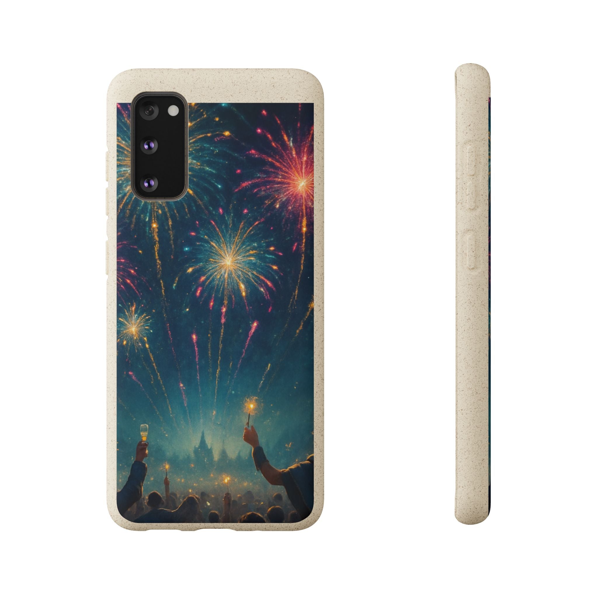 Biodegradable Phone Case — Festive Fireworks Celebration Design For Supported Phones