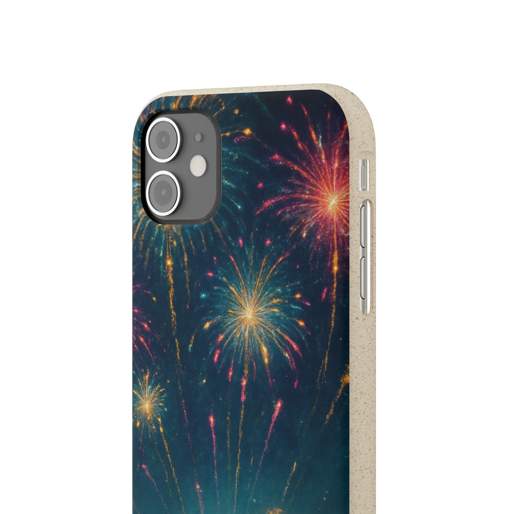 Biodegradable Phone Case — Festive Fireworks Celebration Design For Supported Phones