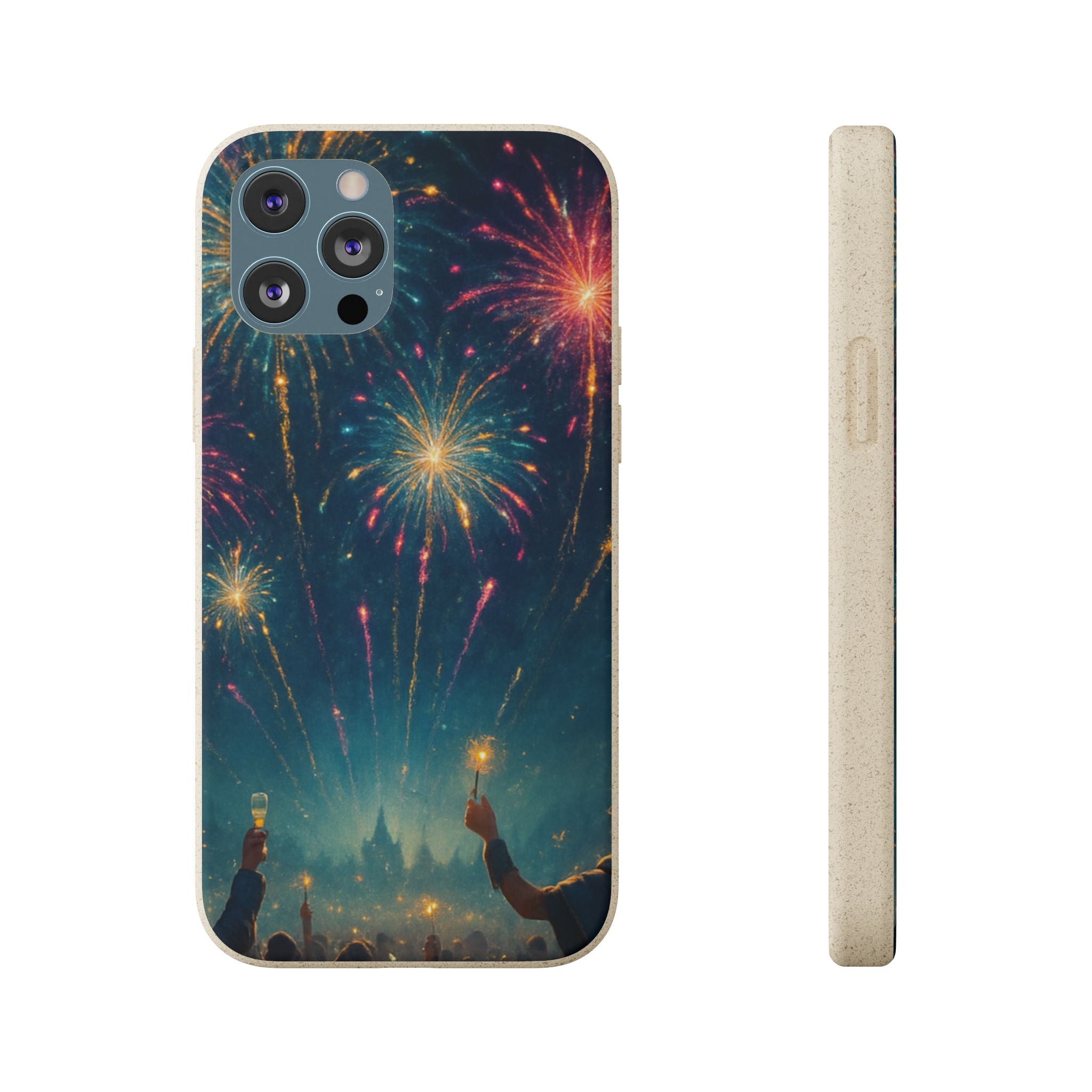 Biodegradable Phone Case — Festive Fireworks Celebration Design For Supported Phones