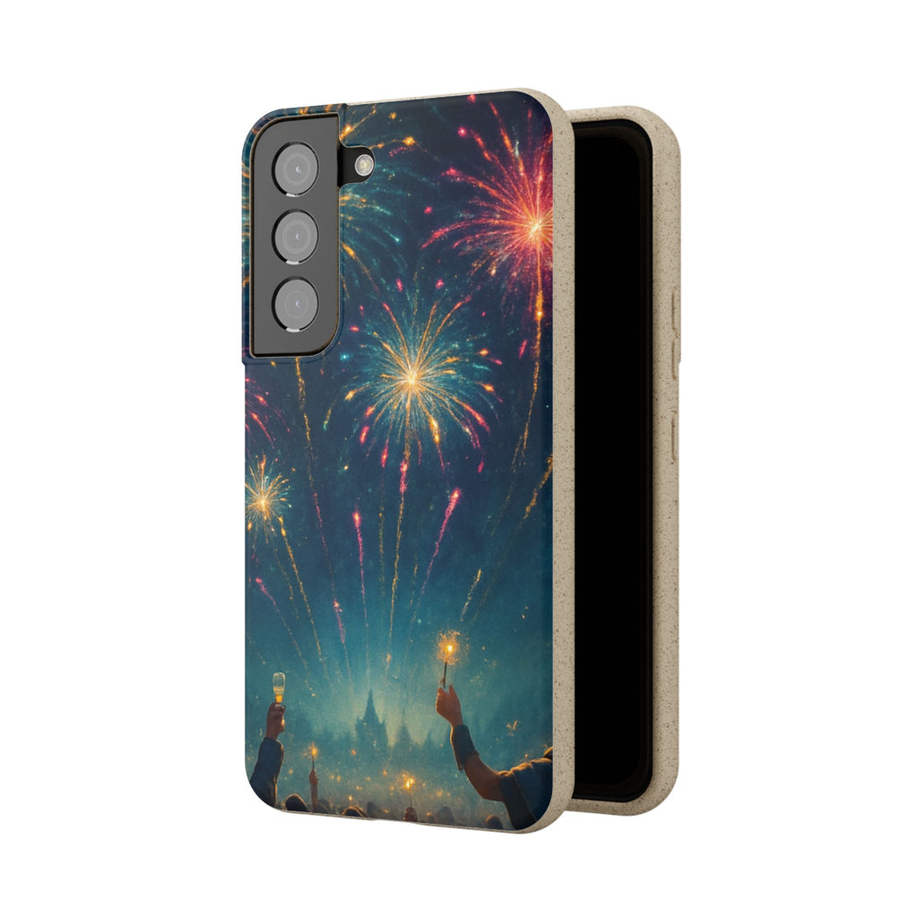 Biodegradable Phone Case — Festive Fireworks Celebration Design For Supported Phones