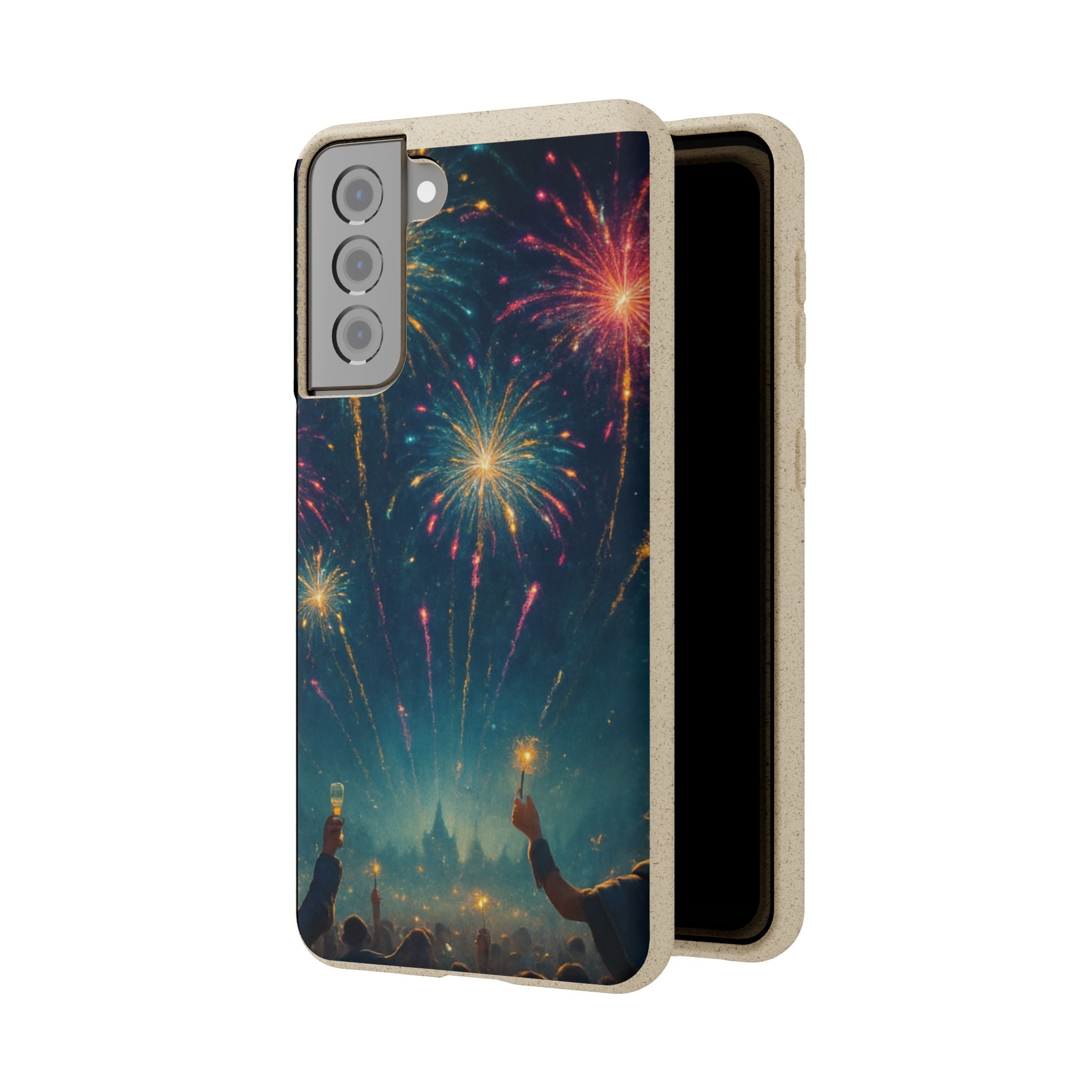 Biodegradable Phone Case — Festive Fireworks Celebration Design For Supported Phones