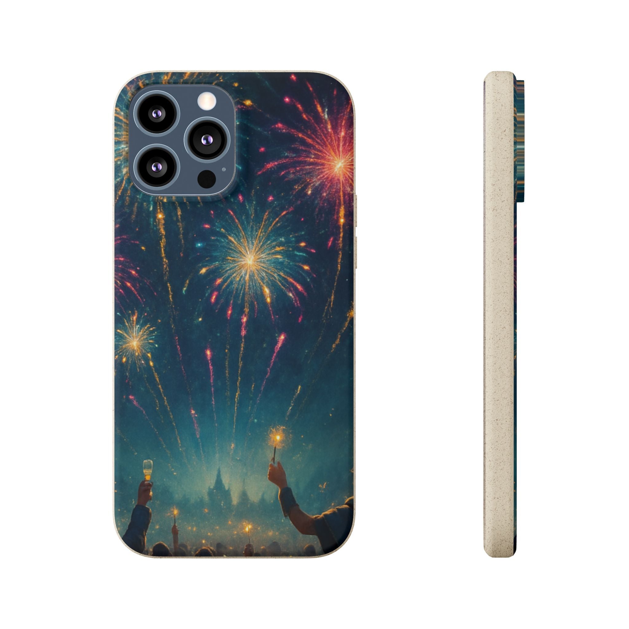 Biodegradable Phone Case — Festive Fireworks Celebration Design For Supported Phones
