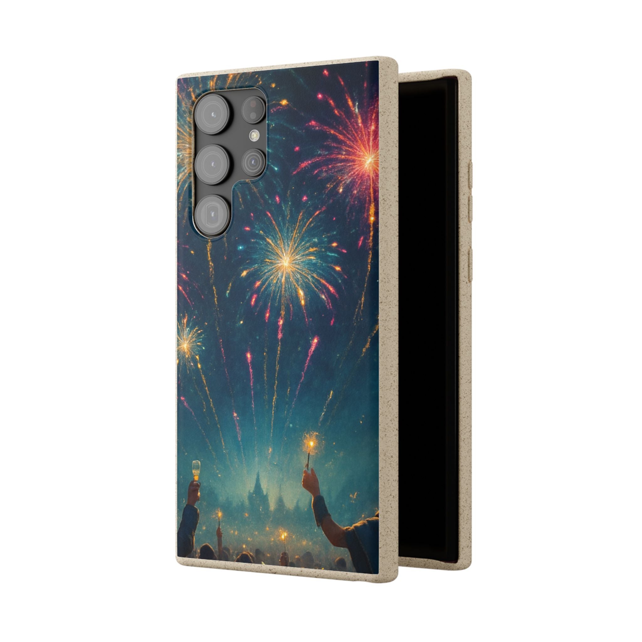 Biodegradable Phone Case — Festive Fireworks Celebration Design For Supported Phones