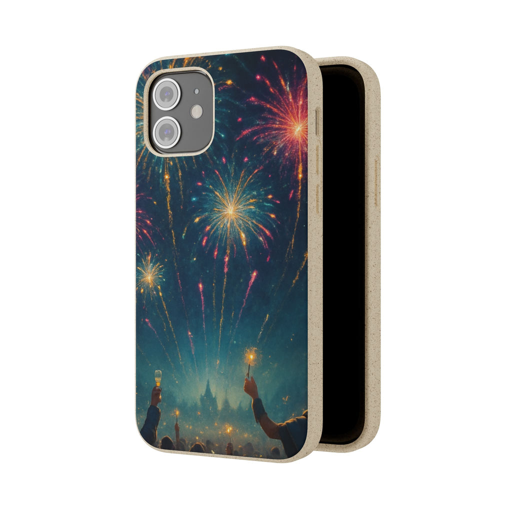 Biodegradable Phone Case — Festive Fireworks Celebration Design For Supported Phones