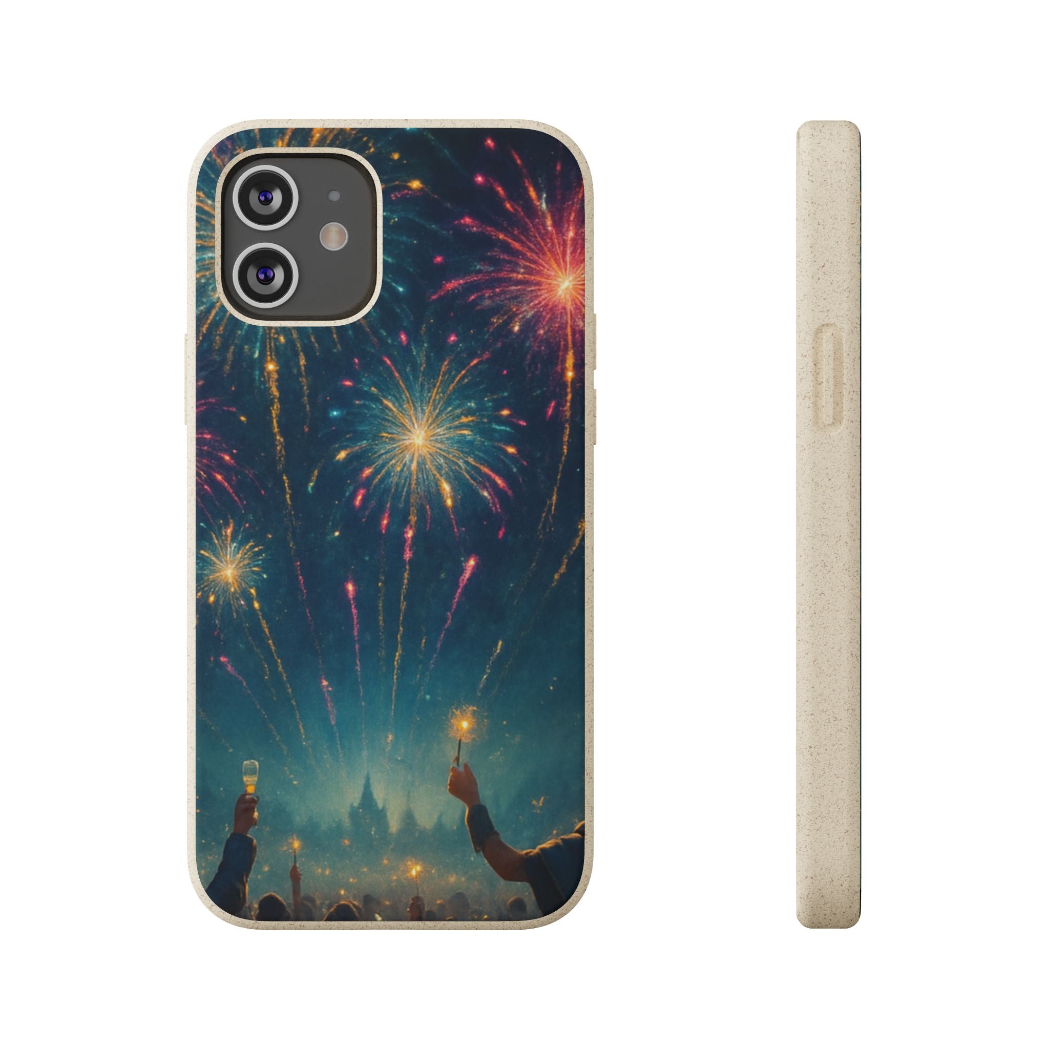 Biodegradable Phone Case — Festive Fireworks Celebration Design For Supported Phones