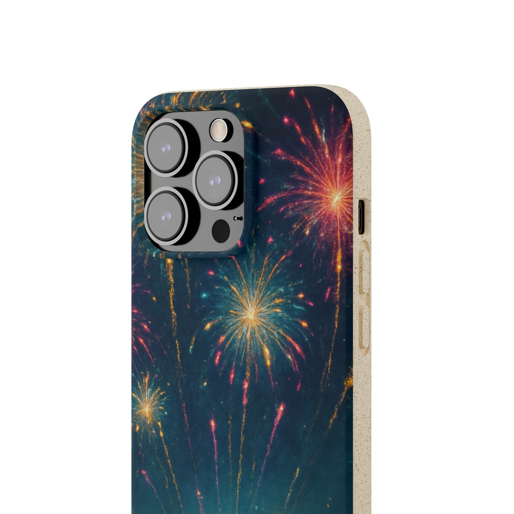Biodegradable Phone Case — Festive Fireworks Celebration Design For Supported Phones