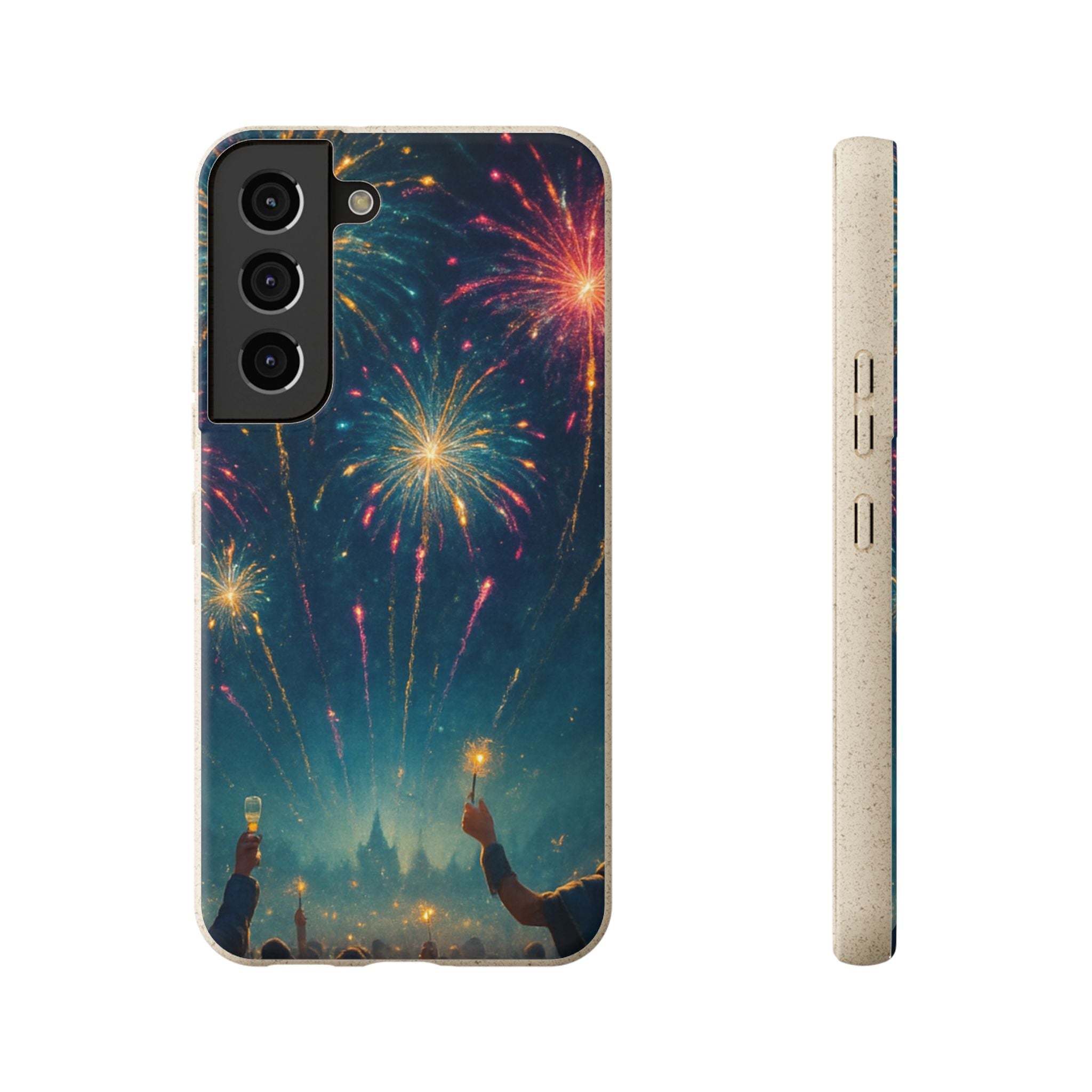 Biodegradable Phone Case — Festive Fireworks Celebration Design For Supported Phones