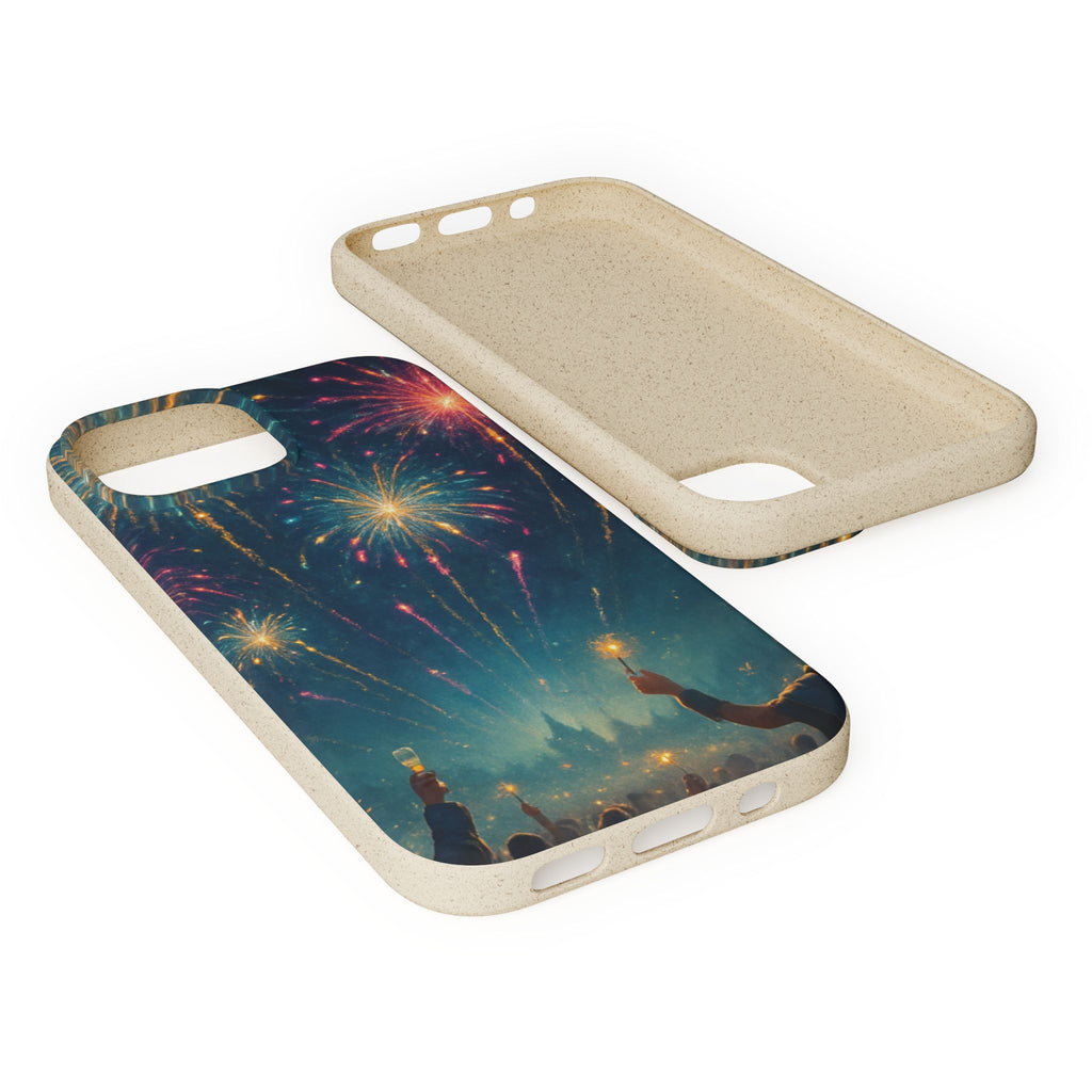 Biodegradable Phone Case — Festive Fireworks Celebration Design For Supported Phones