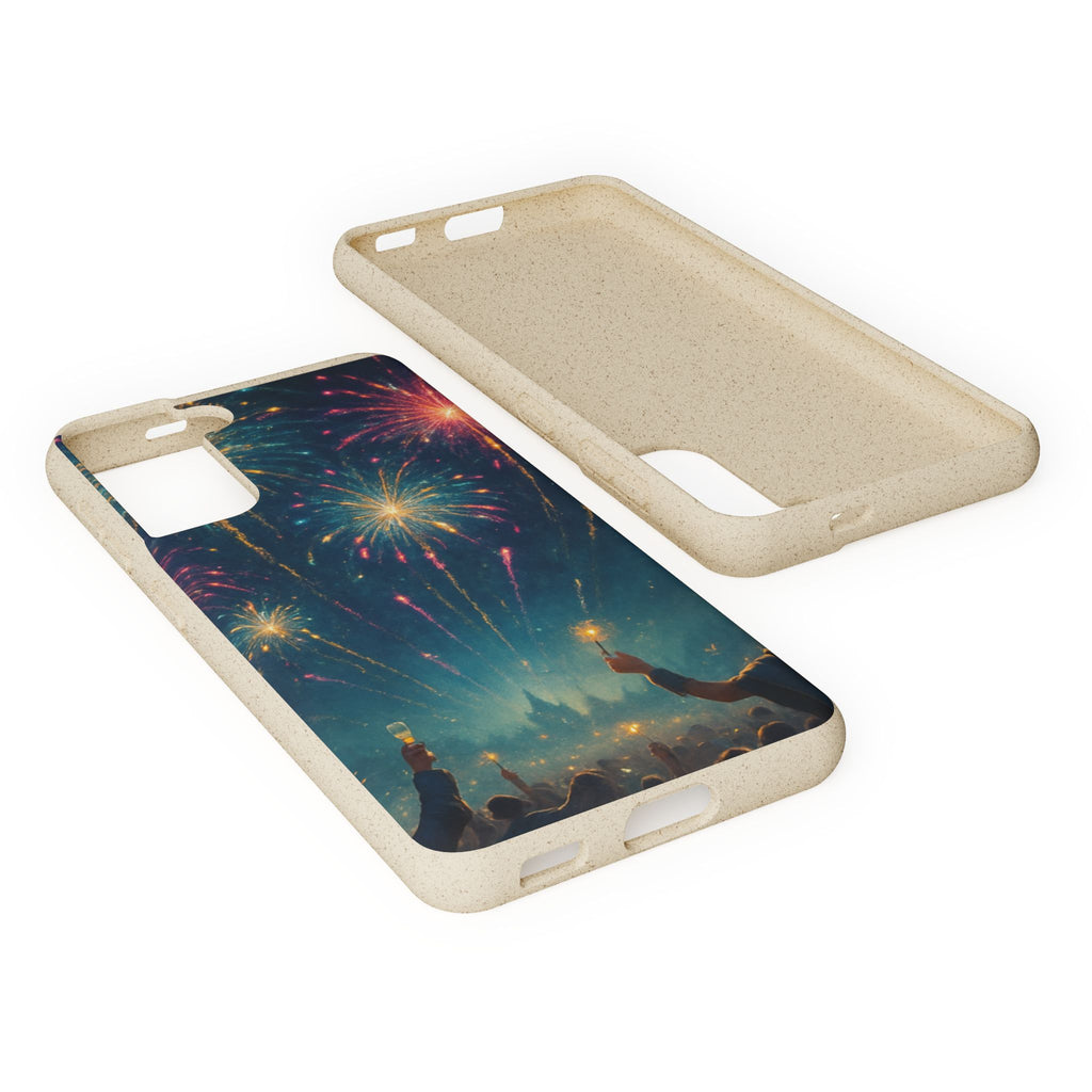 Biodegradable Phone Case — Festive Fireworks Celebration Design For Supported Phones