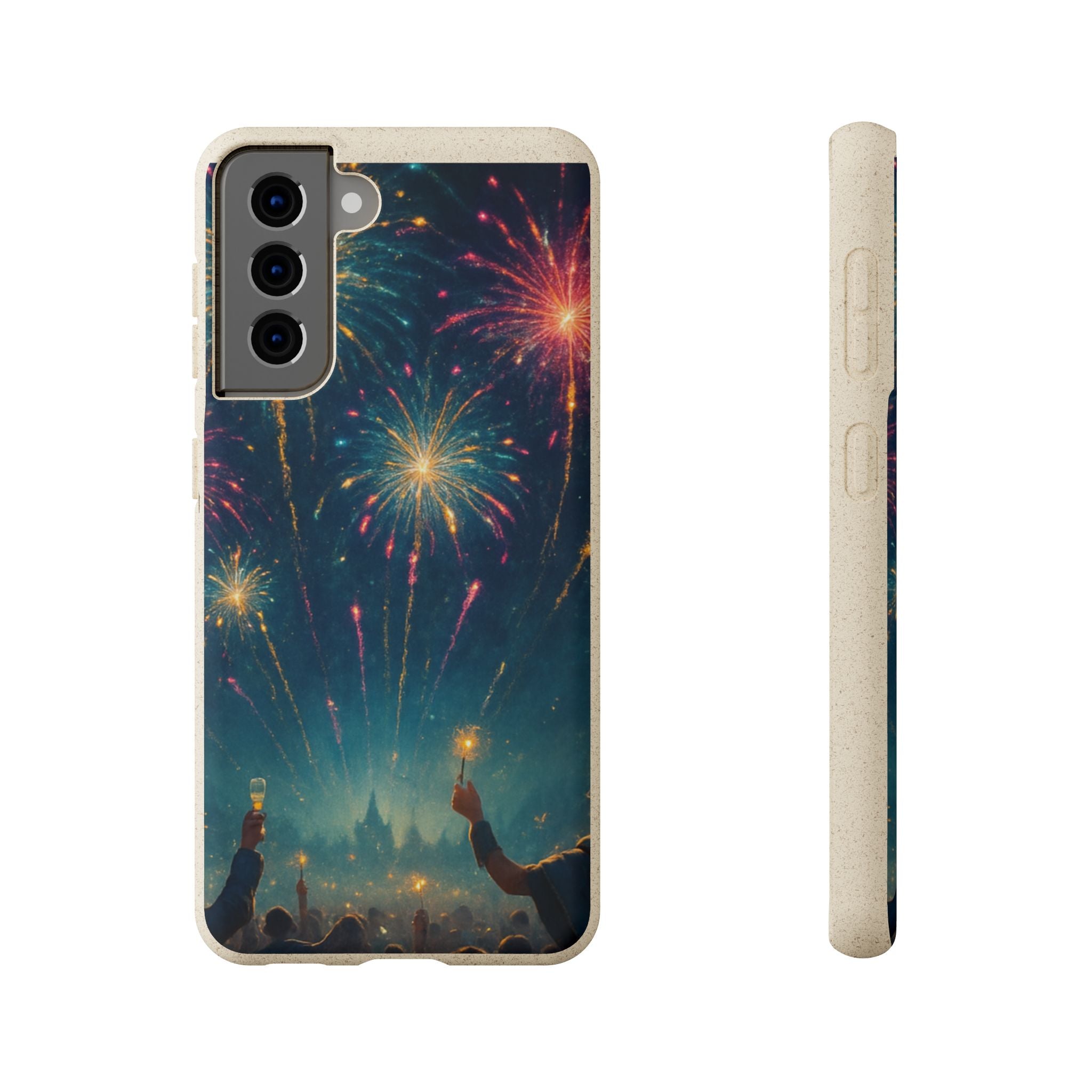 Biodegradable Phone Case — Festive Fireworks Celebration Design For Supported Phones
