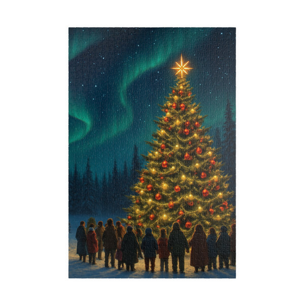 Christmas Tree Carolers Jigsaw Puzzle — Festive Holiday Puzzle (110–1014 pcs)