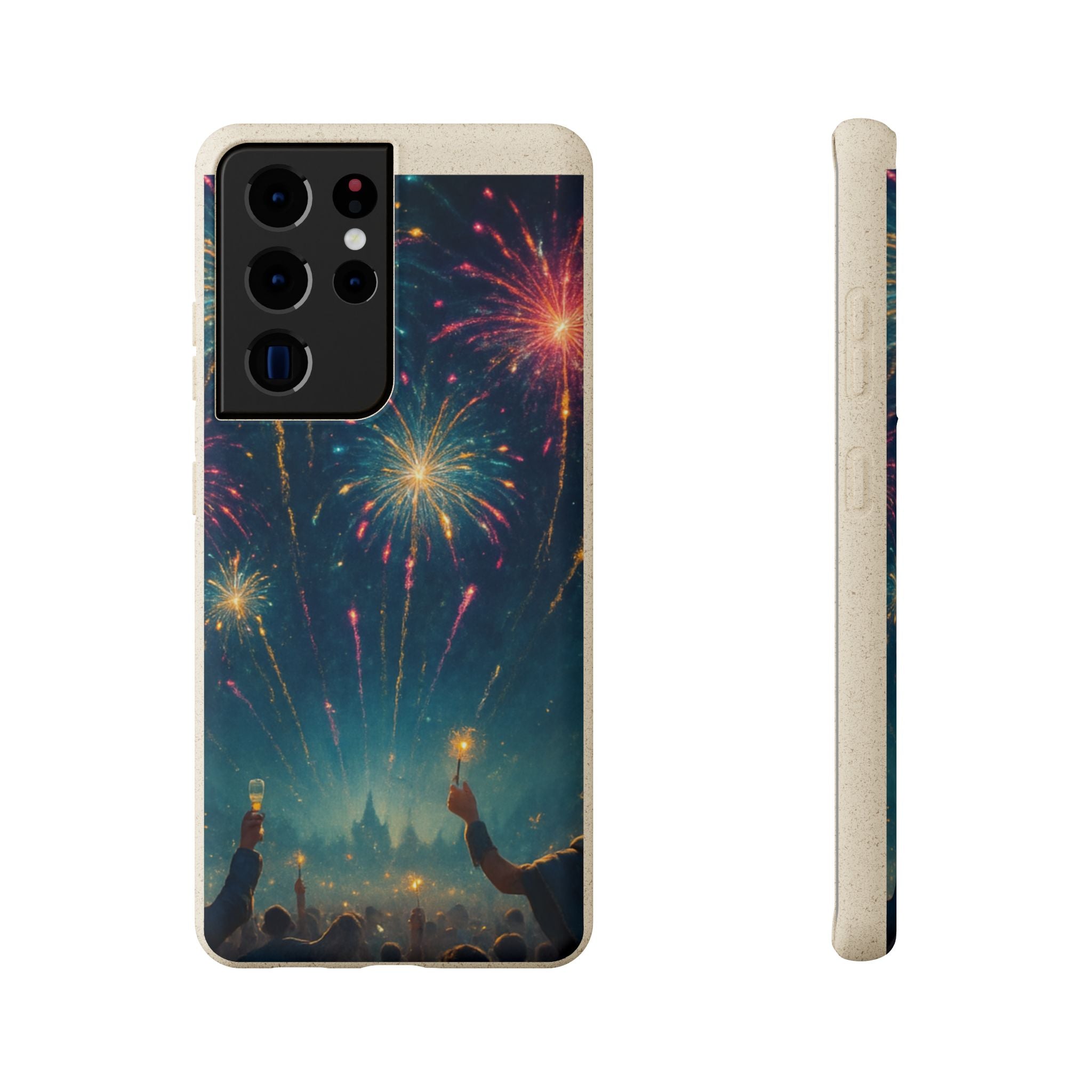 Biodegradable Phone Case — Festive Fireworks Celebration Design For Supported Phones