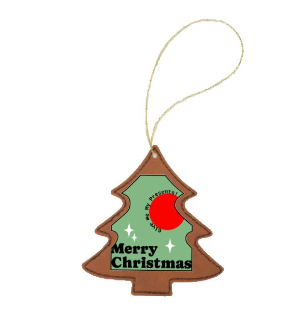 Leatherette Engraved Christmas Ornament