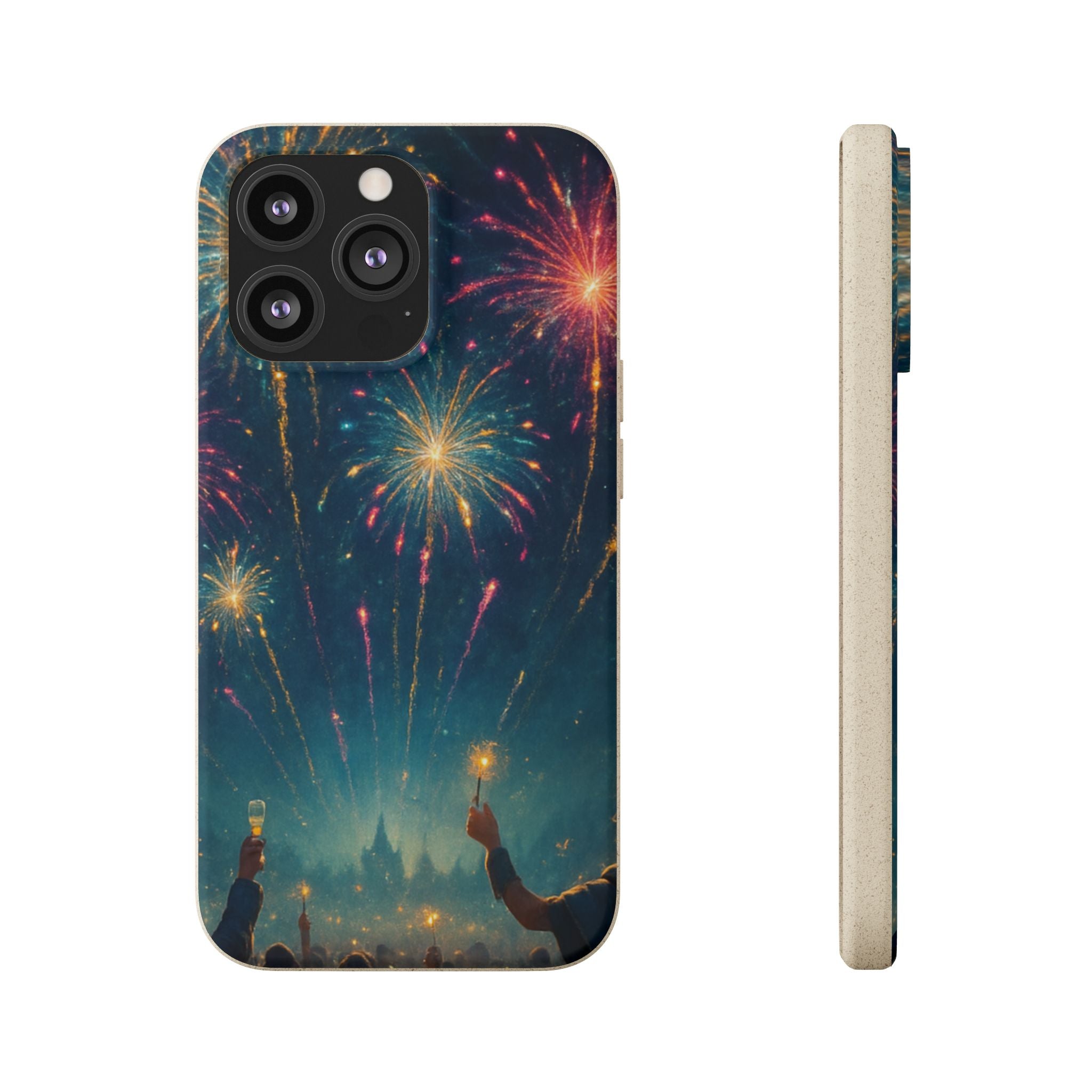 Biodegradable Phone Case — Festive Fireworks Celebration Design For Supported Phones