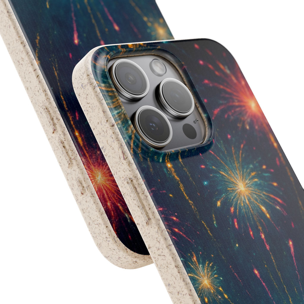 Biodegradable Phone Case — Festive Fireworks Celebration Design For Supported Phones