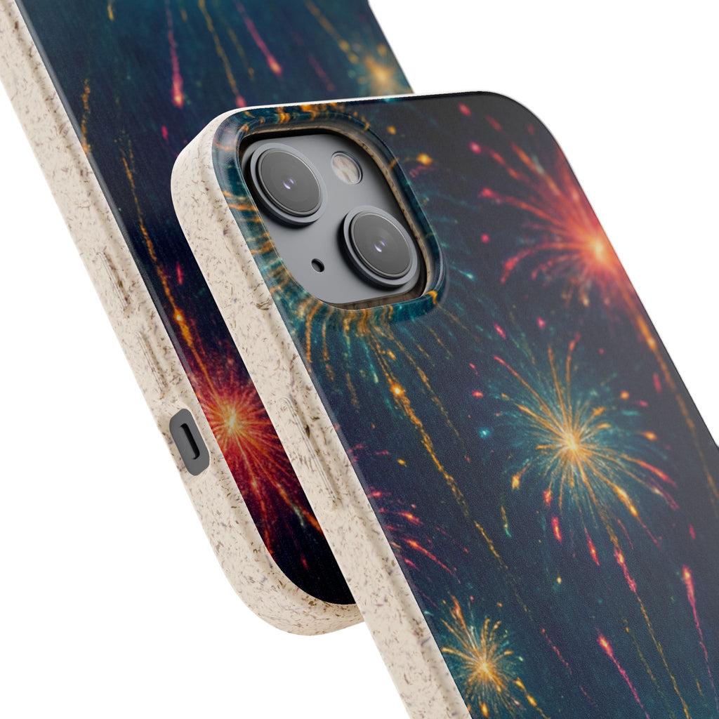 Biodegradable Phone Case — Festive Fireworks Celebration Design For Supported Phones