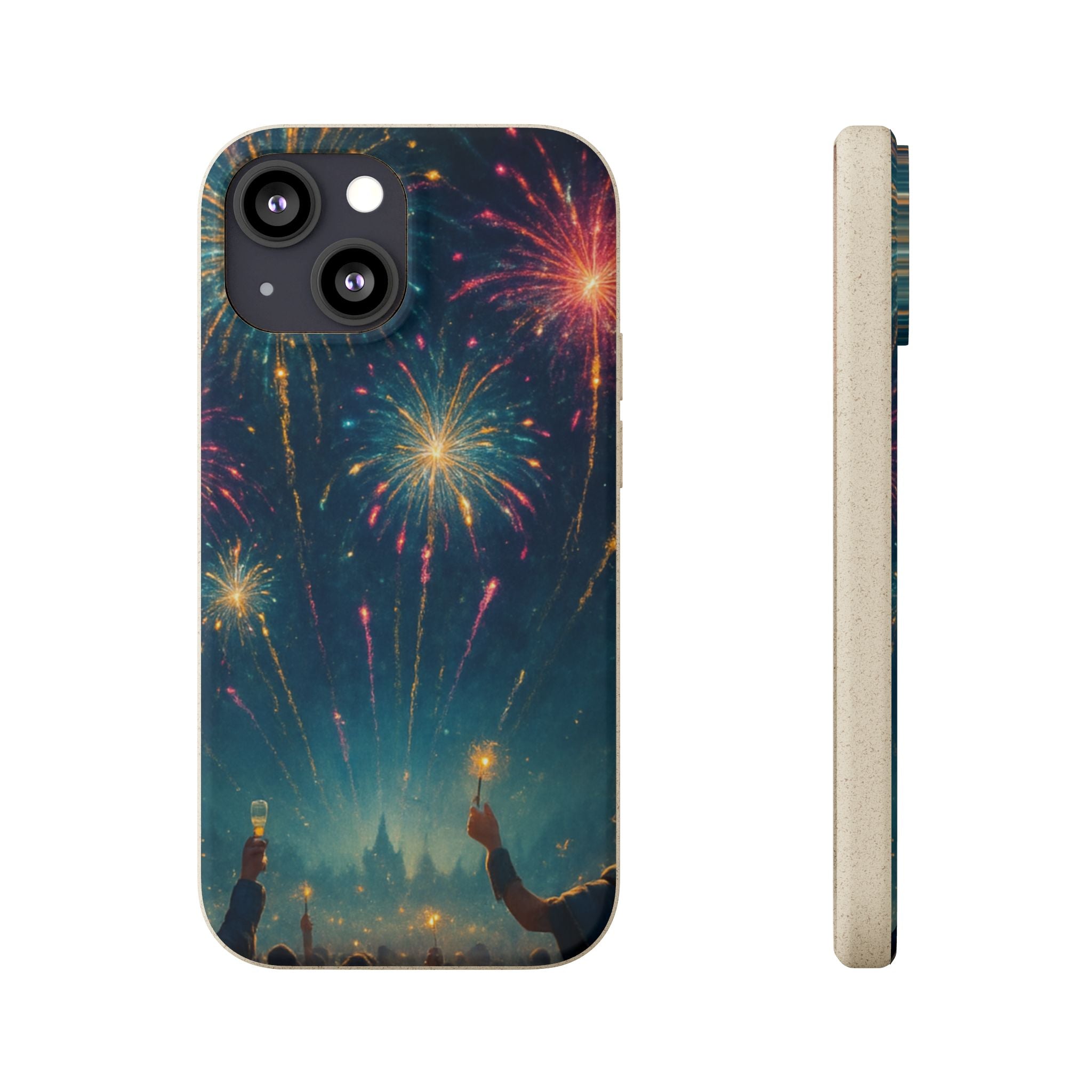 Biodegradable Phone Case — Festive Fireworks Celebration Design For Supported Phones