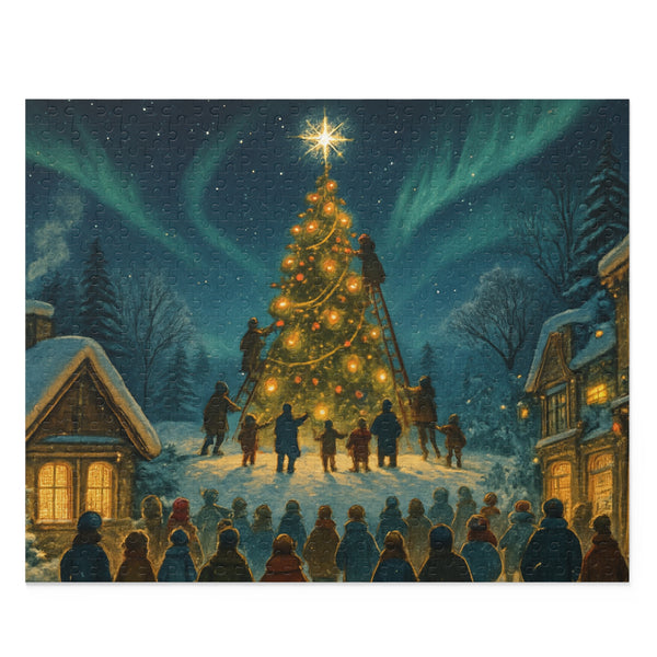 Christmas Tree Carolers Jigsaw Puzzle — Festive Holiday Scene (120/252/500 pcs)
