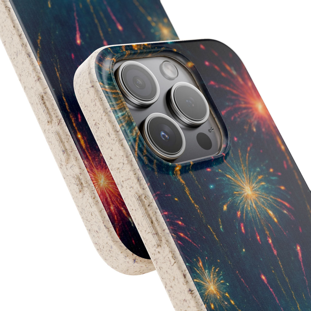 Biodegradable Phone Case — Festive Fireworks Celebration Design For Supported Phones