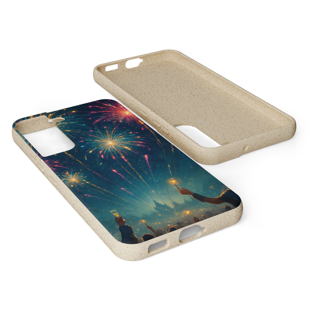 Biodegradable Phone Case — Festive Fireworks Celebration Design For Supported Phones