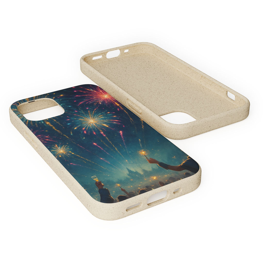Biodegradable Phone Case — Festive Fireworks Celebration Design For Supported Phones