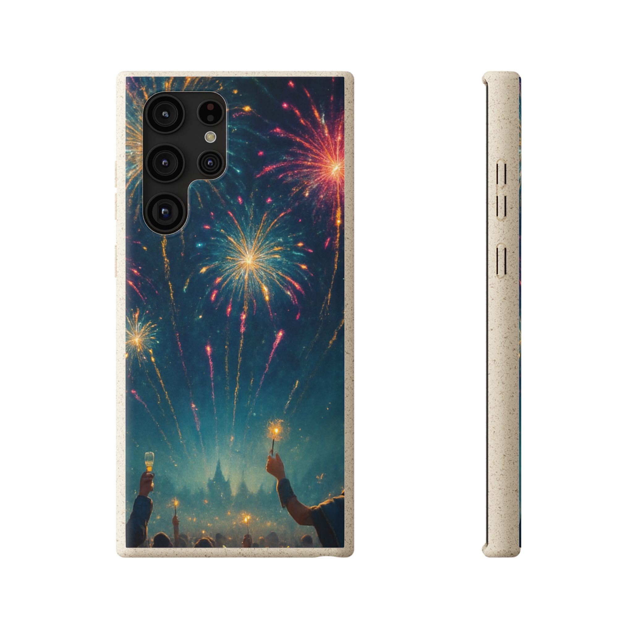 Biodegradable Phone Case — Festive Fireworks Celebration Design For Supported Phones