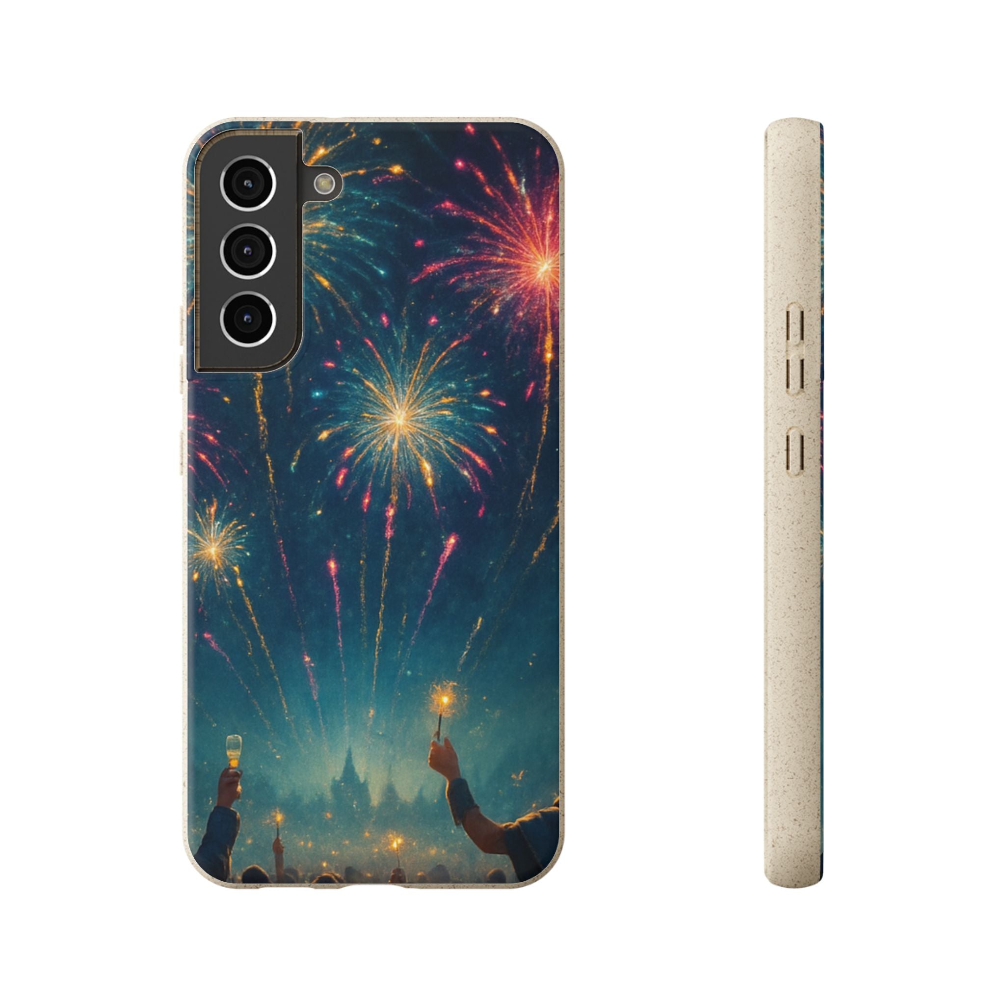 Biodegradable Phone Case — Festive Fireworks Celebration Design For Supported Phones