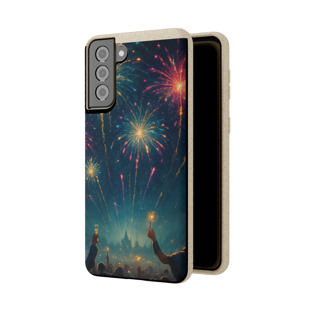 Biodegradable Phone Case — Festive Fireworks Celebration Design For Supported Phones