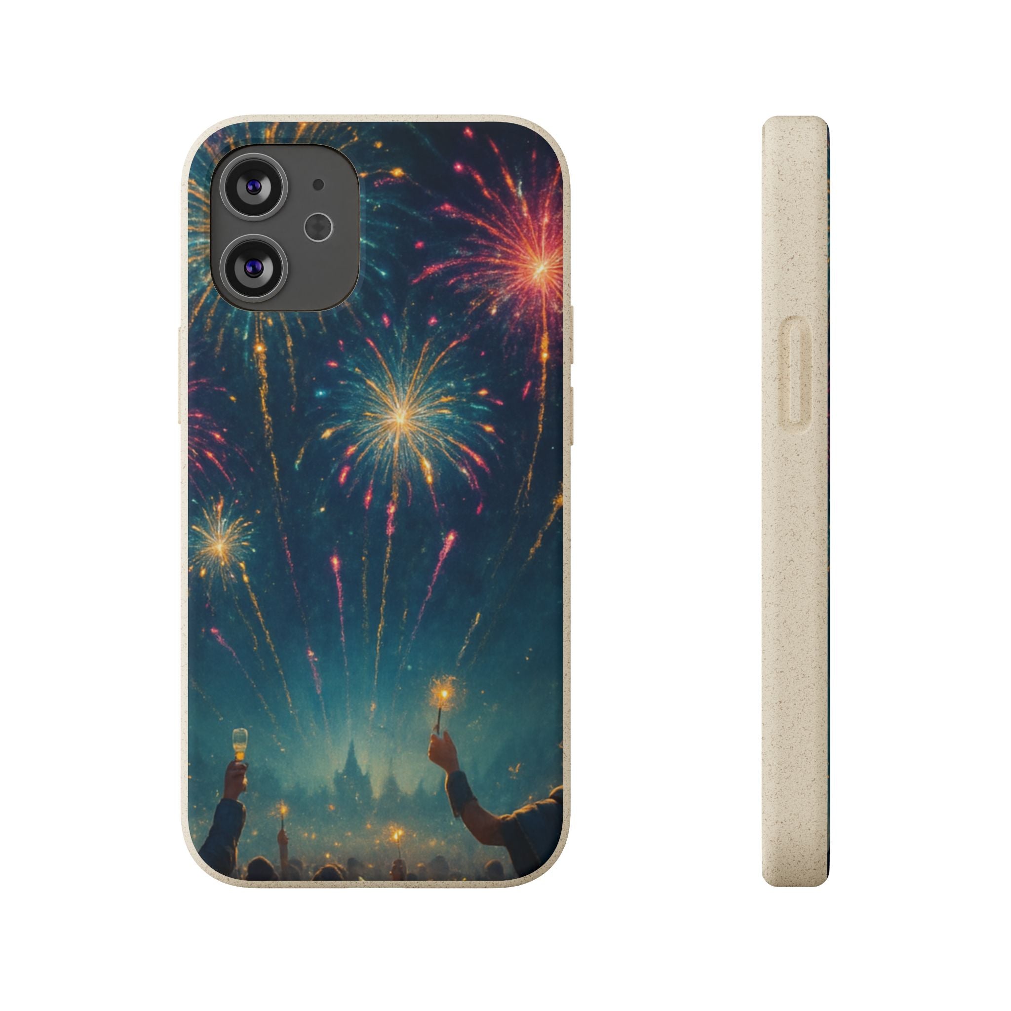 Biodegradable Phone Case — Festive Fireworks Celebration Design For Supported Phones