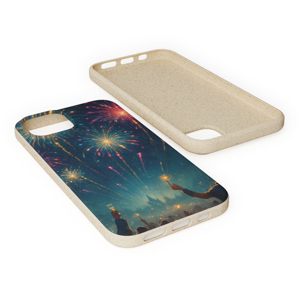 Biodegradable Phone Case — Festive Fireworks Celebration Design For Supported Phones