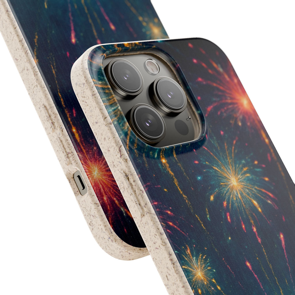 Biodegradable Phone Case — Festive Fireworks Celebration Design For Supported Phones