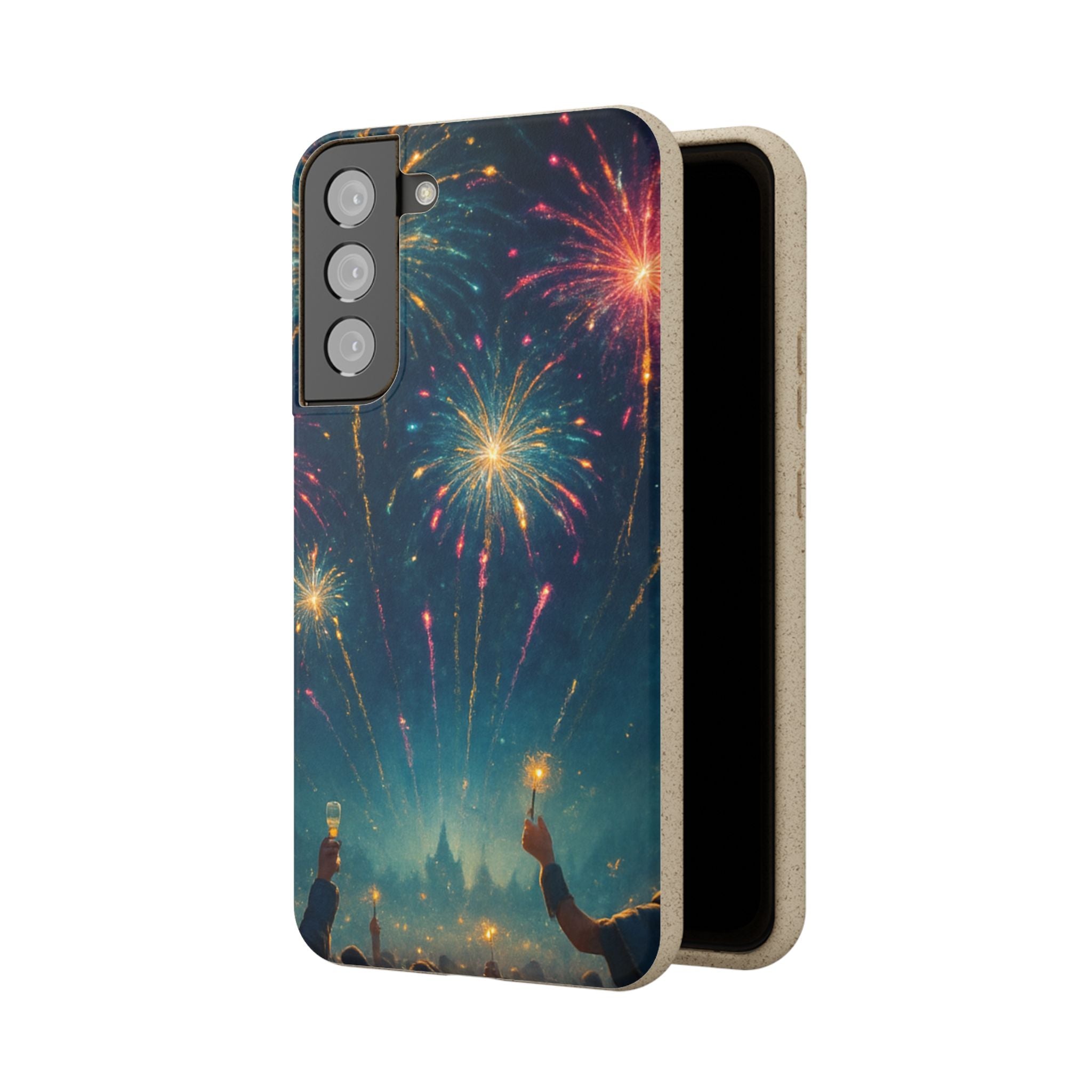 Biodegradable Phone Case — Festive Fireworks Celebration Design For Supported Phones