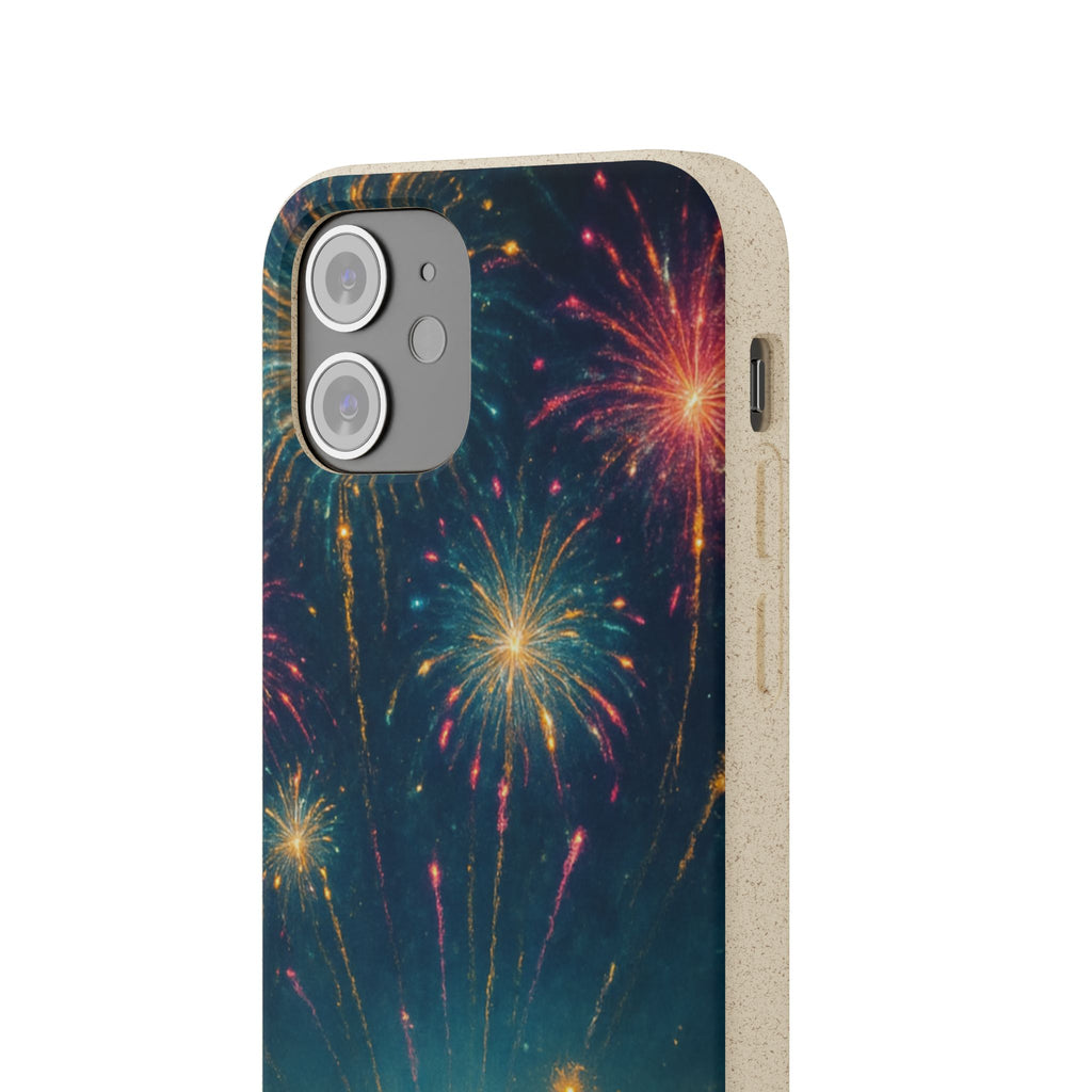 Biodegradable Phone Case — Festive Fireworks Celebration Design For Supported Phones