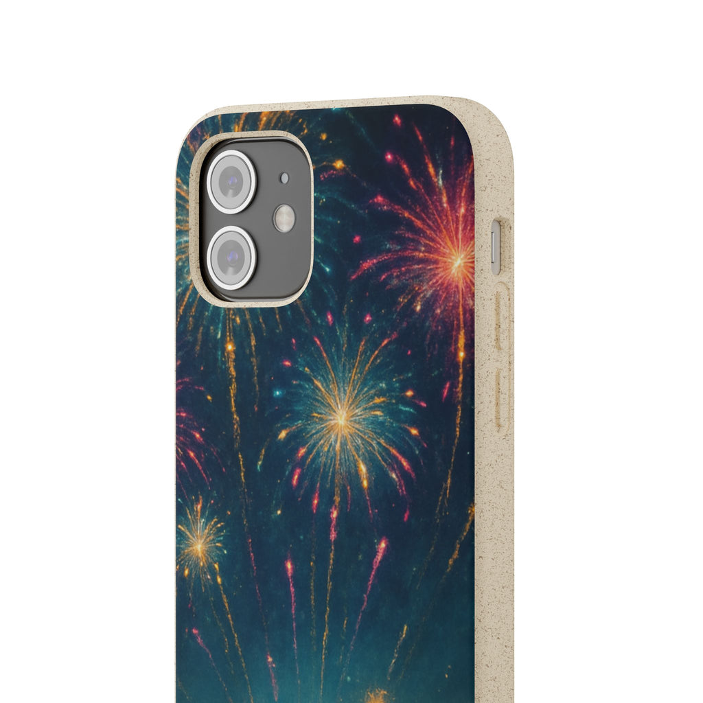 Biodegradable Phone Case — Festive Fireworks Celebration Design For Supported Phones