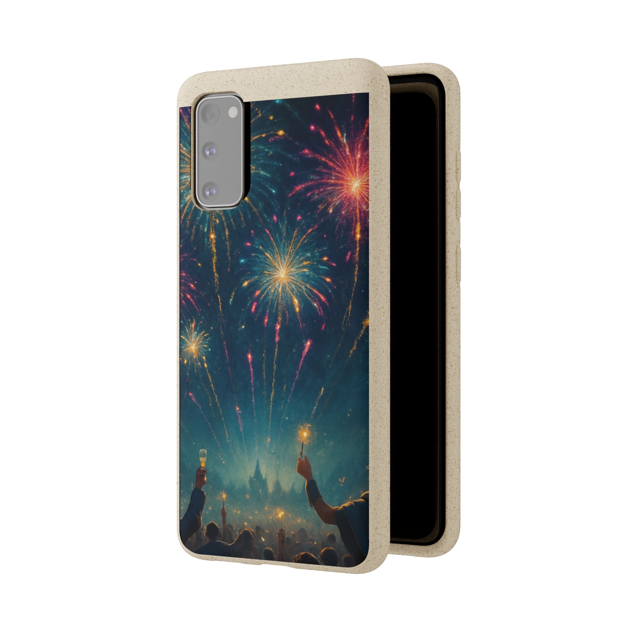 Biodegradable Phone Case — Festive Fireworks Celebration Design For Supported Phones