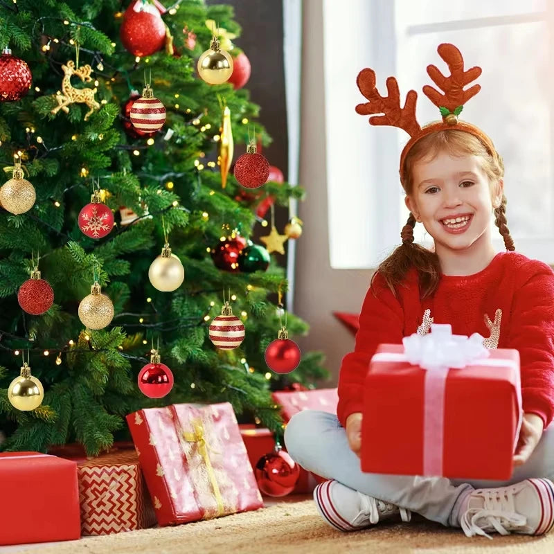 50Pcs Christmas Tree Balls Ornament Xmas Trees Hanging Bauble Pendant 2025 Christmas Decor For Home Navidad 2026 New Year Gifts