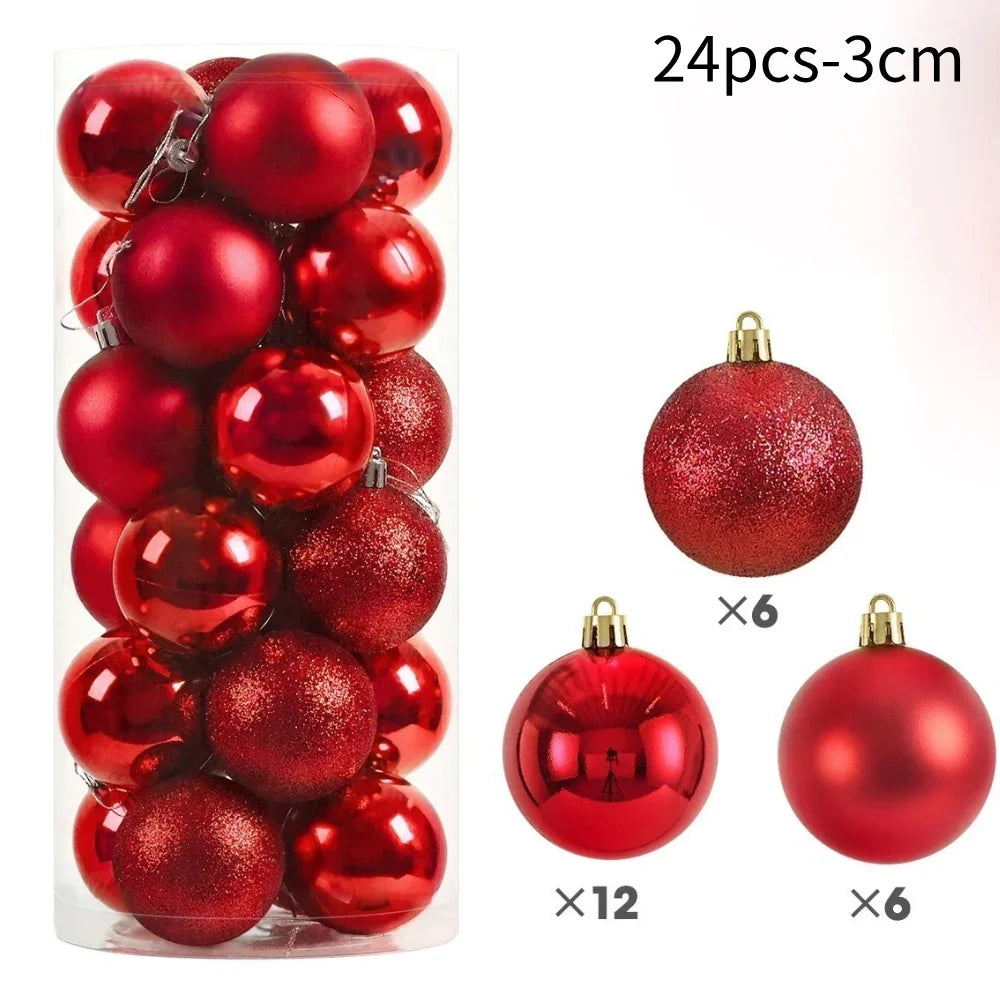 50Pcs Christmas Tree Balls Ornament Xmas Trees Hanging Bauble Pendant 2025 Christmas Decor For Home Navidad 2026 New Year Gifts