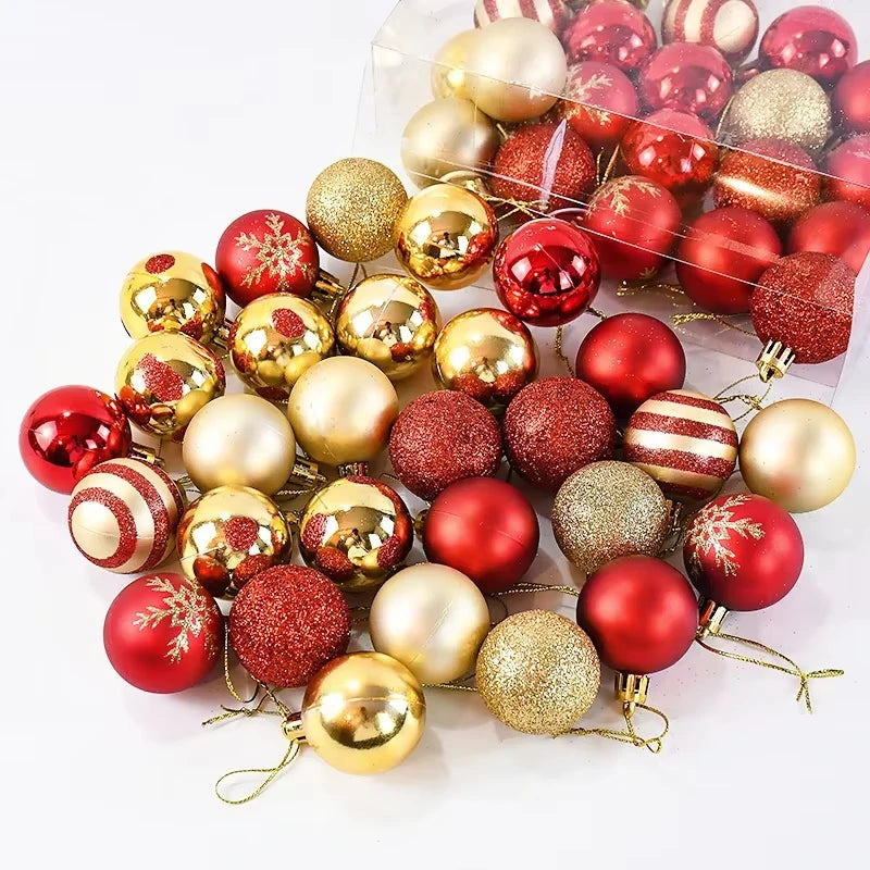 50Pcs Christmas Tree Balls Ornament Xmas Trees Hanging Bauble Pendant 2025 Christmas Decor For Home Navidad 2026 New Year Gifts