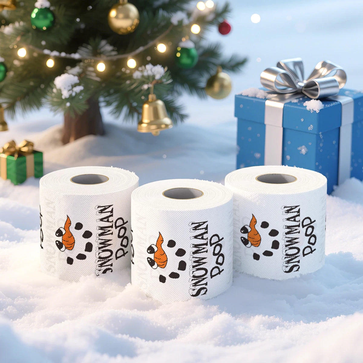 Christmas Toilet Roll Paper Happy 2026 New Year Christmas Supplies Xmas Tissue Roll Napkin Kitchen Tool Home Decoration New Year